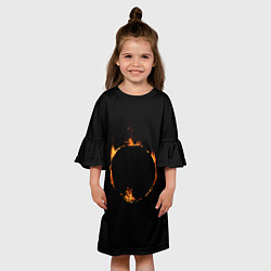 Платье клеш для девочки Знак тьмы из Dark Souls, цвет: 3D-принт — фото 2