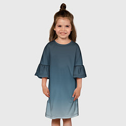 Платье клеш для девочки GRADIENT shades of blue, цвет: 3D-принт — фото 2