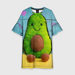 Платье клеш для девочки Avocado print, цвет: 3D-принт