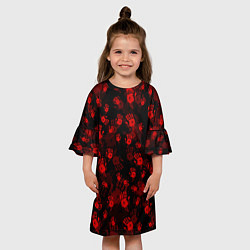 Платье клеш для девочки Кровавые отпечатки DEATH STRANDING, цвет: 3D-принт — фото 2