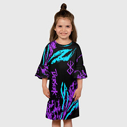 Платье клеш для девочки Berserk bleck mask neon, цвет: 3D-принт — фото 2