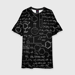 Платье клеш для девочки Химия -формулы, цвет: 3D-принт