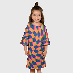 Платье клеш для девочки Wavy Squares, цвет: 3D-принт — фото 2