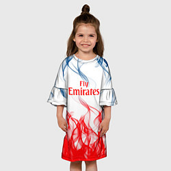 Платье клеш для девочки Arsenal пламя, цвет: 3D-принт — фото 2