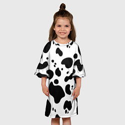 Платье клеш для девочки Пятна Далматина, цвет: 3D-принт — фото 2