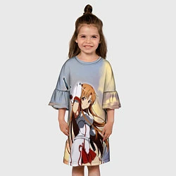 Платье клеш для девочки Асуна Юки - Sword Art Online, цвет: 3D-принт — фото 2