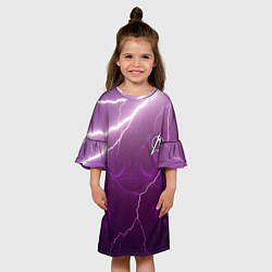 Платье клеш для девочки MINI EMBLEM METALLICA И МОЛНИИ, цвет: 3D-принт — фото 2
