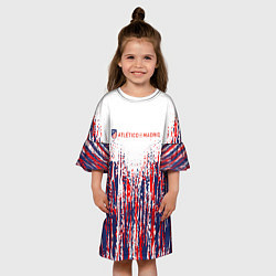 Платье клеш для девочки АТЛЕТИКО МАДРИД ATLETICO MADRID краска, цвет: 3D-принт — фото 2