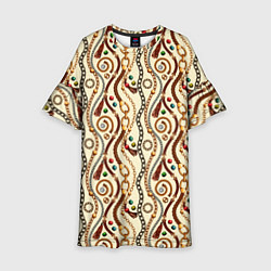 Платье клеш для девочки Ремни и драгоценные камни, цвет: 3D-принт