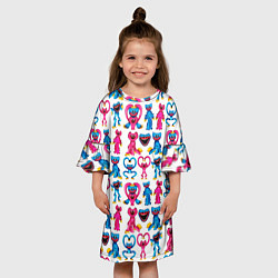 Платье клеш для девочки POPPY PLAYTIME HAGGY WAGGY AND KISSY MISSY PATTERN, цвет: 3D-принт — фото 2