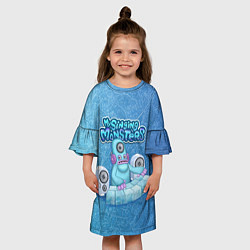 Платье клеш для девочки My singing monsters ДИДЖ Deedge, цвет: 3D-принт — фото 2