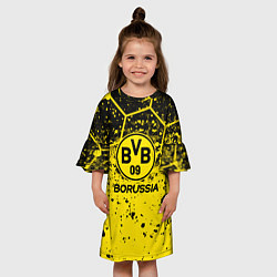 Платье клеш для девочки Боруссия соты брызги, цвет: 3D-принт — фото 2