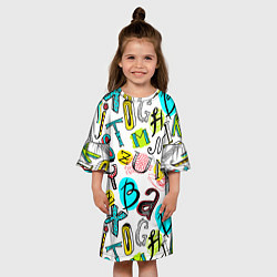 Платье клеш для девочки COLOR ENGLISH ALPHABET, цвет: 3D-принт — фото 2