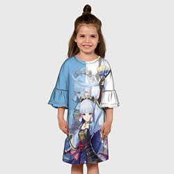 Платье клеш для девочки KAMISATO AYAKA КАМИСАТО АЯКА, цвет: 3D-принт — фото 2