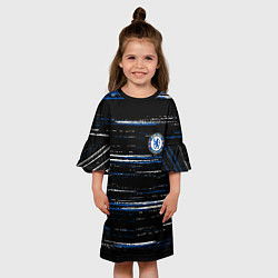 Платье клеш для девочки Chelsea челси лого, цвет: 3D-принт — фото 2