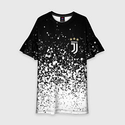Платье клеш для девочки Juventus fc брызги краски, цвет: 3D-принт