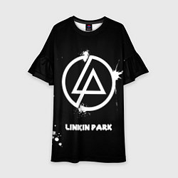 Платье клеш для девочки Linkin Park логотип краской, цвет: 3D-принт
