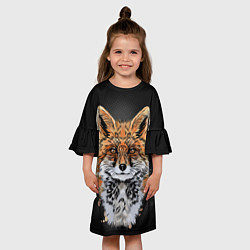 Платье клеш для девочки Красивая лисица, цвет: 3D-принт — фото 2