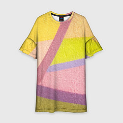 Платье клеш для девочки Цветной пазл, цвет: 3D-принт