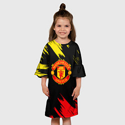Платье клеш для девочки Manchester united Texture, цвет: 3D-принт — фото 2