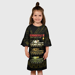 Платье клеш для девочки Ленинград Защита города 1941-1942, цвет: 3D-принт — фото 2