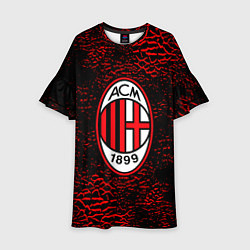 Платье клеш для девочки Ac milan фк милан logo, цвет: 3D-принт