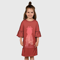 Платье клеш для девочки Яэ Мико на прогулке, цвет: 3D-принт — фото 2