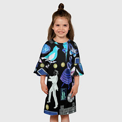 Платье клеш для девочки Underground pattern Fashion 2077, цвет: 3D-принт — фото 2