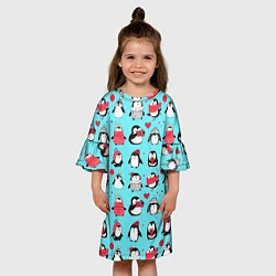 Платье клеш для девочки PENGUINS ON THE POSITIVE, цвет: 3D-принт — фото 2