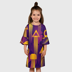 Платье клеш для девочки Игровые геометрические фигуры, цвет: 3D-принт — фото 2