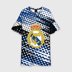 Платье клеш для девочки Real madrid Реал Мадрид краски, цвет: 3D-принт