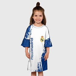 Платье клеш для девочки Реал Мадрид краска, цвет: 3D-принт — фото 2