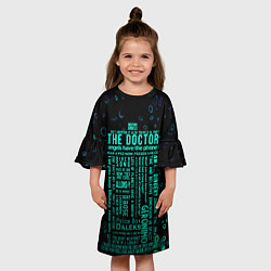 Платье клеш для девочки Tardis Doctor Who Memories, цвет: 3D-принт — фото 2