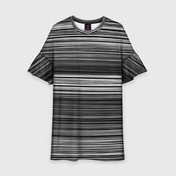 Детское платье Black and white thin stripes Тонкие полосы