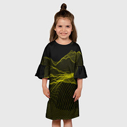 Платье клеш для девочки Каркасный Пейзаж Горы, цвет: 3D-принт — фото 2