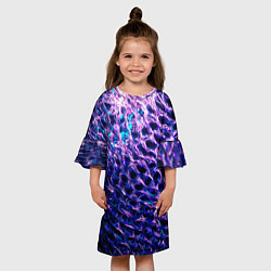 Платье клеш для девочки Световая живопись - абстракция, цвет: 3D-принт — фото 2