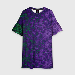 Детское платье Marble texture purple green color