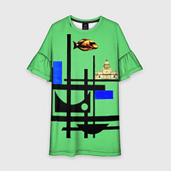 Платье клеш для девочки Дома и линии, цвет: 3D-принт