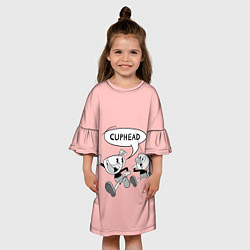 Платье клеш для девочки Персонажи Сuphead, цвет: 3D-принт — фото 2
