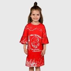 Платье клеш для девочки Юрий Гагарин - ссср - мы первые, цвет: 3D-принт — фото 2