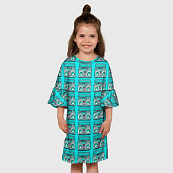 Платье клеш для девочки STEREO CASSETTE RECORDER, цвет: 3D-принт — фото 2