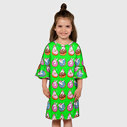 Платье клеш для девочки UNICORN AND DONUT, цвет: 3D-принт — фото 2