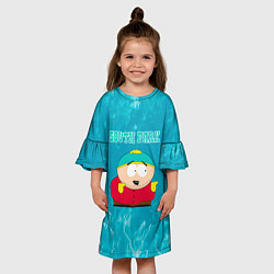 Платье клеш для девочки Южный Парк - пламя, цвет: 3D-принт — фото 2
