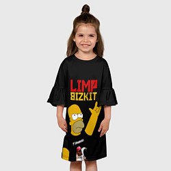 Платье клеш для девочки Limp Bizkit Симпсоны, цвет: 3D-принт — фото 2