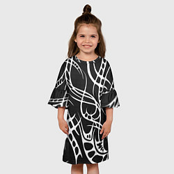 Платье клеш для девочки Карбон с узорами, цвет: 3D-принт — фото 2