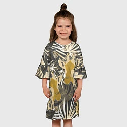 Платье клеш для девочки Жирафы в тропиках, цвет: 3D-принт — фото 2