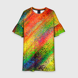 Платье клеш для девочки Rainbow inclusions, цвет: 3D-принт