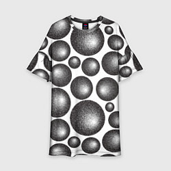 Платье клеш для девочки Объёмные шары - текстура, цвет: 3D-принт