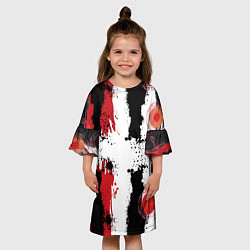 Платье клеш для девочки Живописная Абстракция, цвет: 3D-принт — фото 2