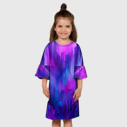 Платье клеш для девочки Purple splashes, цвет: 3D-принт — фото 2